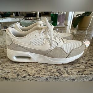 Nike White and Cream Air Max Sneakers with Air Cushioning
